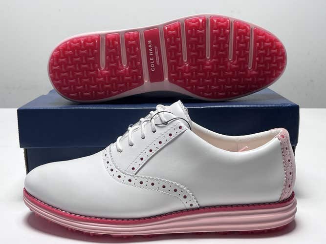 Cole Haan OG Shortwing Golf Golf Shoes White Crystal Rose Womens SZ 8.5 (W30276)