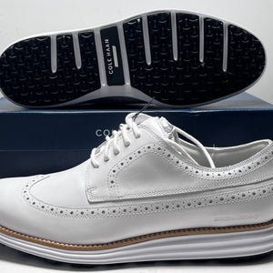 Cole Haan OG Wingtip Oxford Golf Golf Shoes Optic White Natural Mens 12 (C37230)