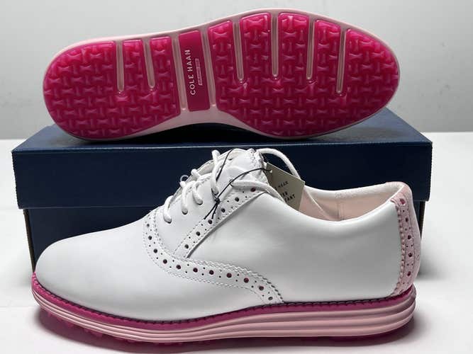 Cole Haan OG Shortwing Golf Golf Shoes White Crystal Rose Womens SZ 6.5 (W30276)