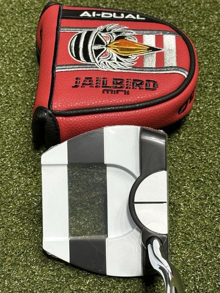 Odyssey Ai Dual Jailbird Mini 1/2 Ball Mallet Putter LEFT Hand 33" w/ Cover LH