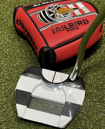 Odyssey Ai Dual Jailbird Mini 1/2 Ball Mallet Putter LEFT Hand 35" w/ Cover LH