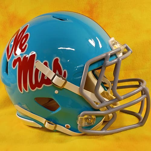 Ole Miss Rebels Super custom fullsize Riddell Speed football helmet Lg blue
