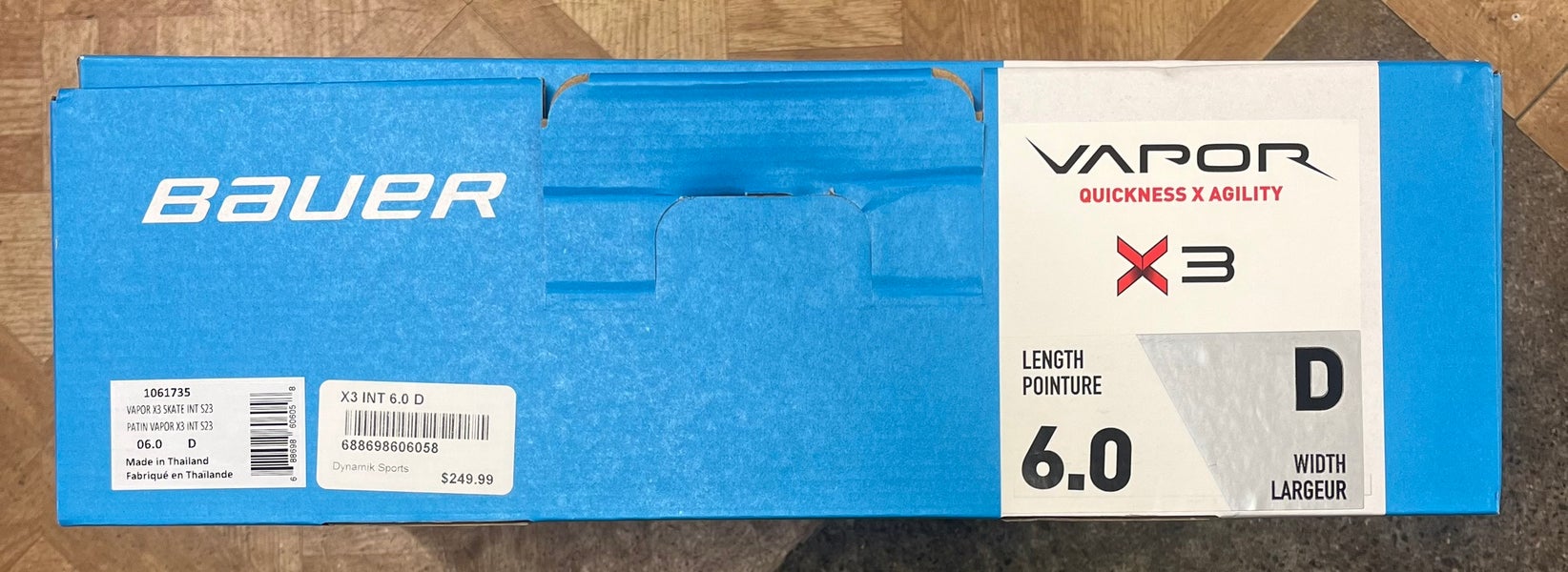 Intermediate Bauer Vapor X3 Hockey Skates Regular Size 6 Fit D