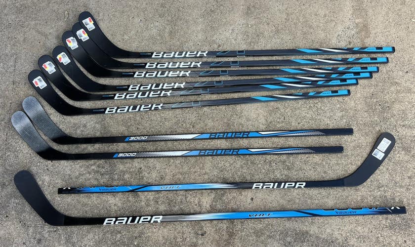 BAUER Lot of 10 Hockey Sticks NEW READ