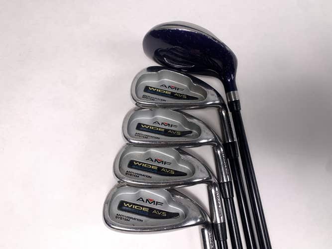 AMF Wide AVS Iron Set 7 Hyrbid + 6-9 Ladies Graphite Womens RH Undersize Grips