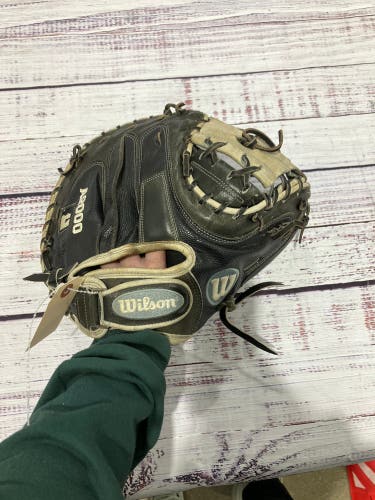 Black Wilson A2000 RH Catcher's Baseball Glove 34" (Used)