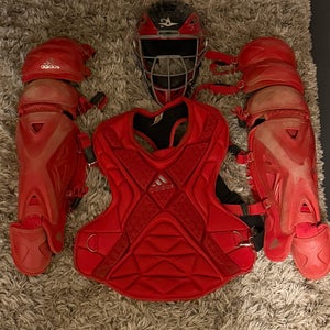 Red Adidas Catcher's Set (Used)
