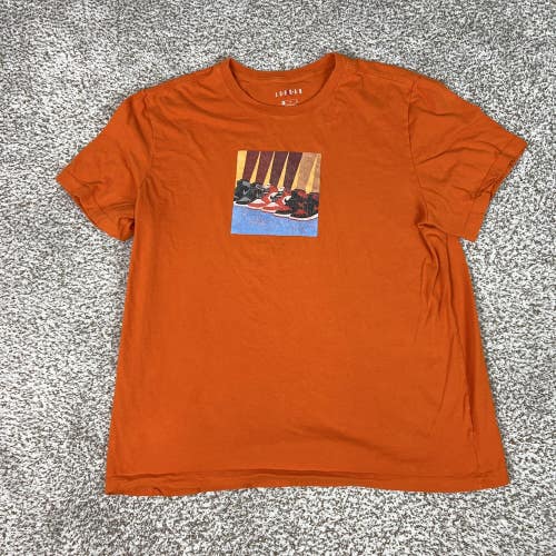 Jordan Shirt Mens XL Orange Air Jordan 1 Sneaker Graphic Tee T Basketball Sports