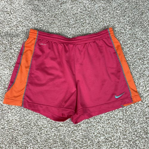 Nike Shorts Womens Large Pink Orange Dri-FIT Running Lined Athletic Gym Sport