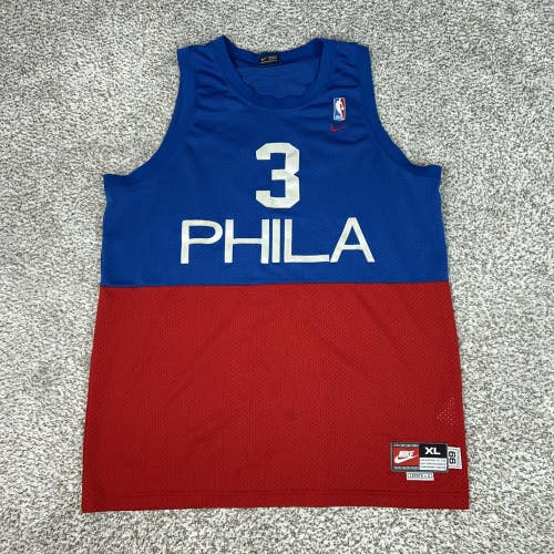 Philadelphia 76ers Jersey Mens XL NBA Basketball Allen Iverson 3 Nike Retro 66