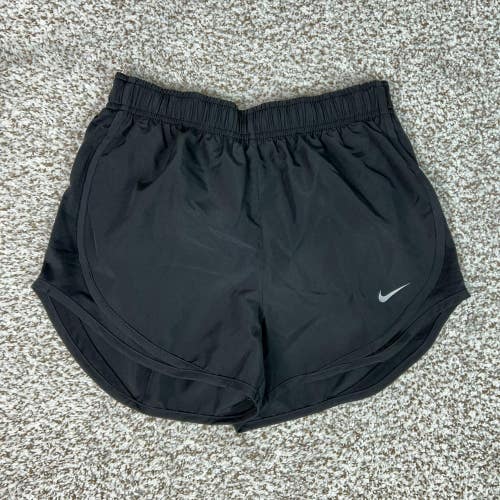 Nike Shorts Womens XS Black Dri-FIT Lined Running Athletic Gym Tempo Sports Logo