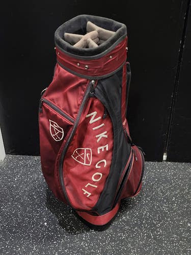 Used Nike 5 WAY CART BAG Mens Cart Bag Maroon 11849-S000037818