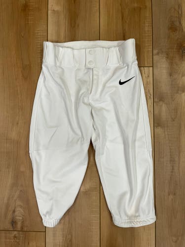 White Unisex Medium Youth Nike Game Pants (Used) - Knicker Style