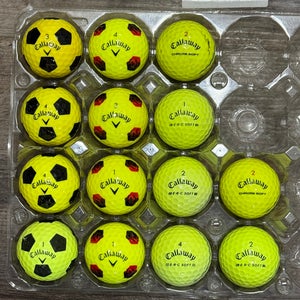14 Callaway Triple Track, TruTrack, Truvis Yellow Golf Balls - Chrome Soft, ERC Soft