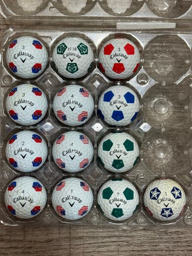 13 Callaway Truvis and TruTrack Golf Balls - Chrome Soft, Chrome Tour, ERC Soft