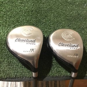 Cleveland Launcher Offset Steel Woods Set (3W & 5W) Seniors 55g Graphite Shafts