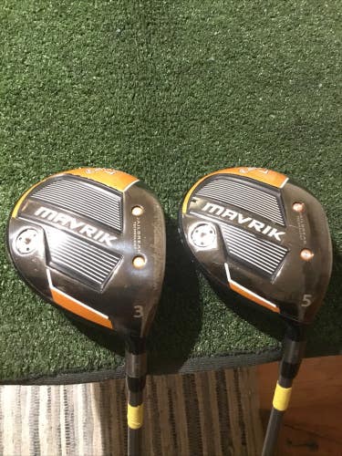 Callaway Ladies Mavrik Woods Set 3W & 5W HZRDUS 45g T800 Orange Graphite Shafts