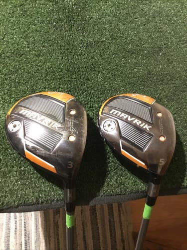 Callaway Mavrik Woods Set 3W & 5W HZRDUS Regular 65g T800 Orange Graphite Shafts