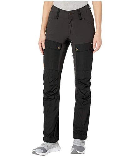 Fjallraven Keb Pant Women 10 Black Tapered Leg Curved Trouser Performance DDR404