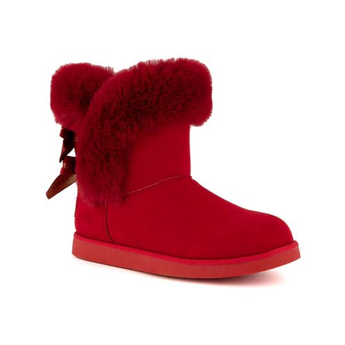 Juicy Couture King 2 Bootie Womens US 6 Red Faux Fur Cold Weather Boots LION504