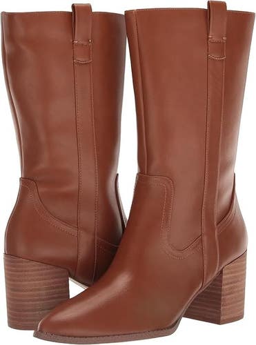 Dv Dolce Vita Tezza Bootie Women's Brown Pointed-Toe Pull-On Dress Boots LION501