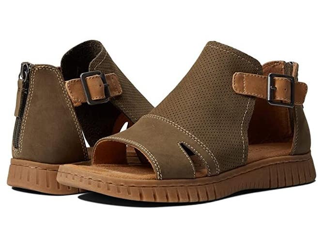 Comfortiva Cerstin Sandals Women's US 9.5 Brown Leather Adjustable Strap KHD1547