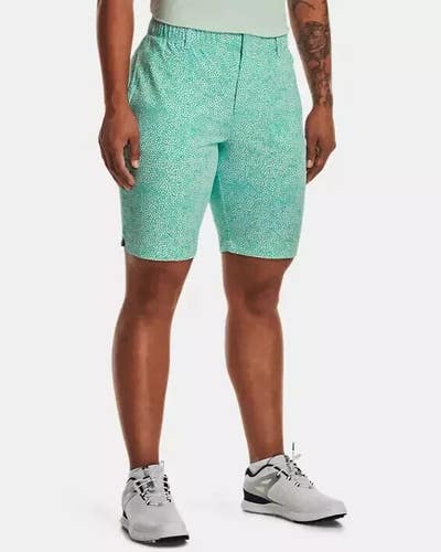 Under Armour Shorts Men's 0 Green Polka Dot Flat Front Golf Performance JDM1205