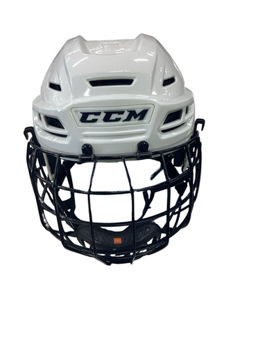 Used CCM TACKS 710 Helmet Cage Combo White MD 11613-S000178754