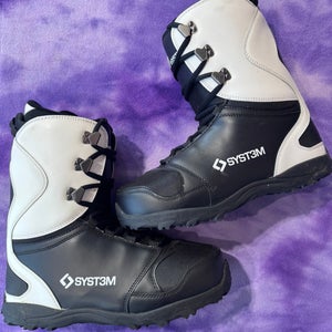 Men's Size M 10.0 (W 11.0) System Snowboard Boots Soft Flex All Mountain (Used)