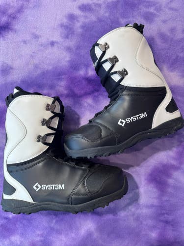 Men's Size M 10.0 (W 11.0) System Snowboard Boots Soft Flex All Mountain (Used)
