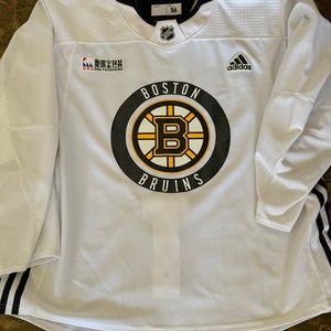 Pro Stock Boston Bruins White Size 56 Men's Adidas Practice Jersey (Used)