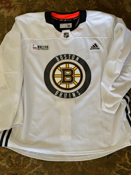 Pro Stock Boston Bruins White Size 56 Men's Adidas Practice Jersey (Used)
