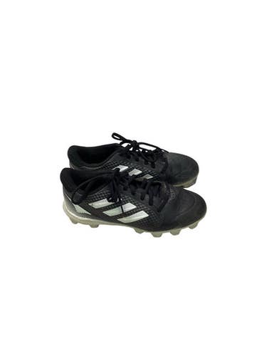Used Adidas 3 BLACK STRIPE BB CLEATS BB/SB Cleats Black And White Junior 04.5 11347-S000265701