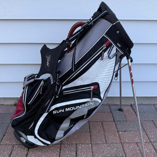 Sun Mountain 4 Way Stand Carry Golf Bag Dual Straps CFB Black Red White Gray