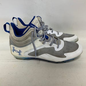 Used Under Armour COMMAND MC LAX Cleats Mens Silver/White/Royal Senior 12.5 11823-S000037778