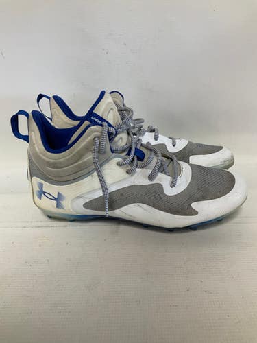 Used Under Armour COMMAND MC LAX Cleats Mens Silver/White/Royal Senior 12.5 11823-S000037778
