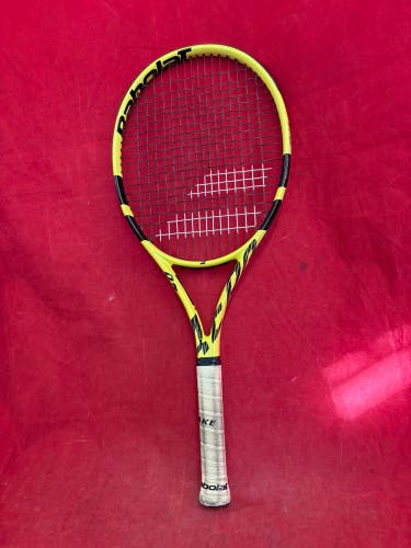 Tennis Racquet: Babolat Aero Junior 26 tennis racket. Grip: 4 1/8, head: 100”.