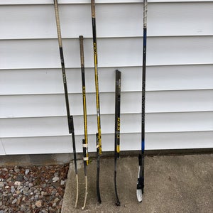 Broken hockey sticks