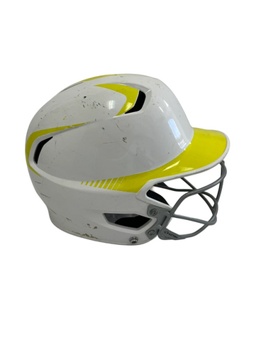Used Easton Z5 Batting Helmet w/Mask White And Optic Yellow One Size 11692-S000147856
