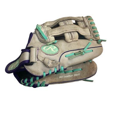 Used Rawlings FASTPITCH WFP12GM RH Throw Fastpitch Gloves Grey 12" 11760-S000089366