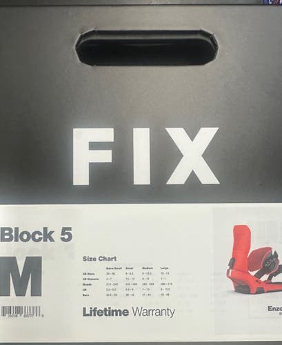 Block 5 Large Red Snowboard Bindings (New in box)