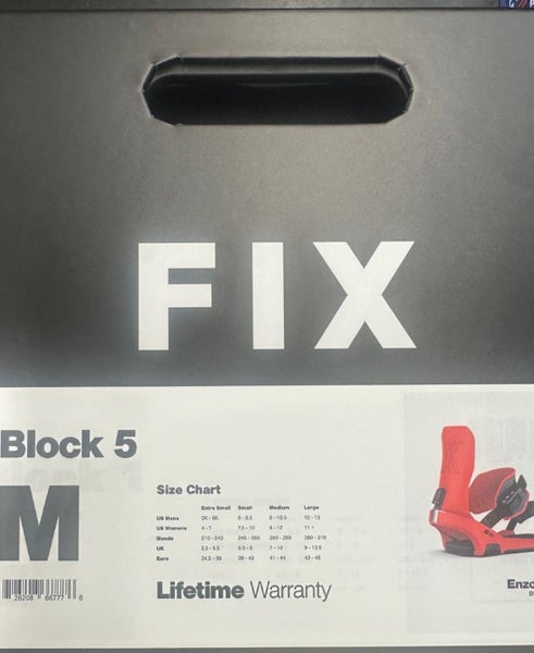 Block 5 Large Red Snowboard Bindings (New in box)
