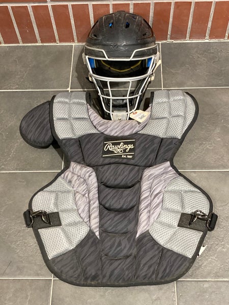 Used Senior Rawlings Mach Catcher's Helmet & Chest Protector Combo