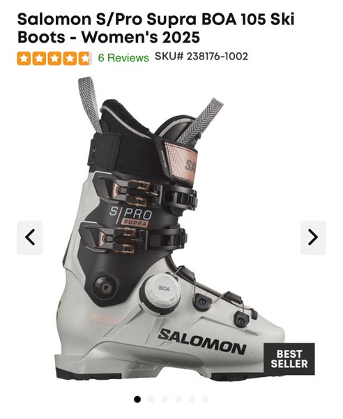 Mondo 22 & 22.5 Women's Salomon S/Pro Supra BOA 105 W All Mountain Ski Boots (New)