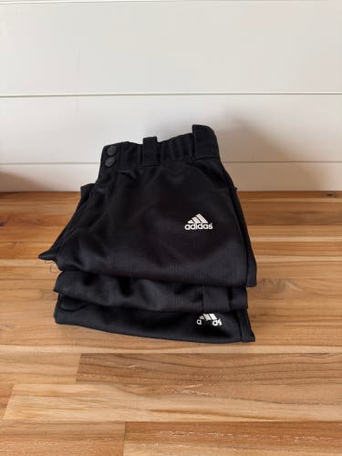 Black Youth Adidas Softball Pants (2 L 1 XL)