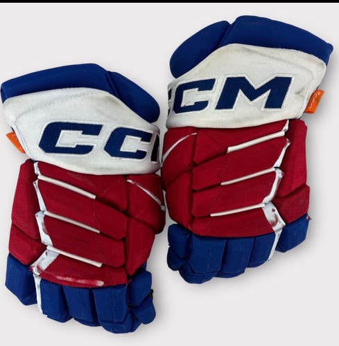 Pro Stock Used CCM JetSpeed 13” Rochester Americans Hockey Gloves