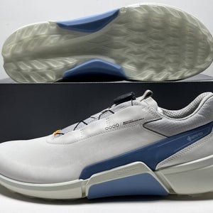 Ecco Golf Biom H4 BOA Golf Shoes White Blue Gray Men's SZ 11 (108504 55569)