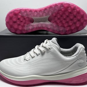 Ecco Golf LT1 Golf Shoes White Pink Women's SZ 6-6.5 (132753 60909)