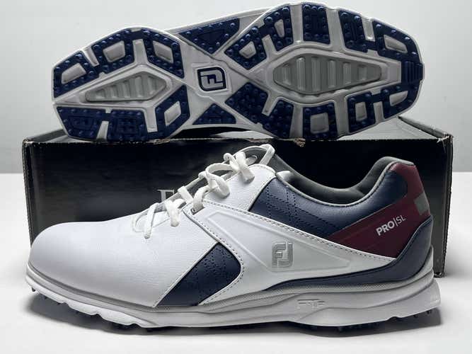 FootJoy Pro SL Golf Shoes White Blue Maroon Men's SZ 10.5 (53848)
