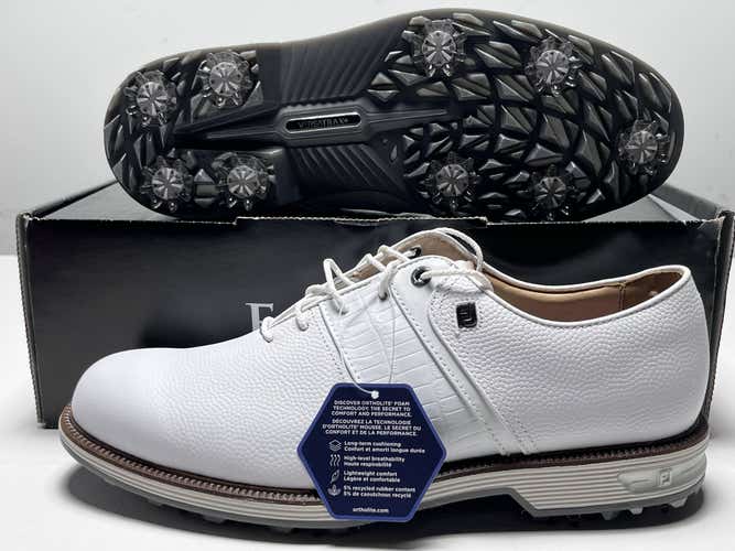 FootJoy DryJoys Premiere Series Packard Golf Shoes White Men's SZ 9.5 (53908)